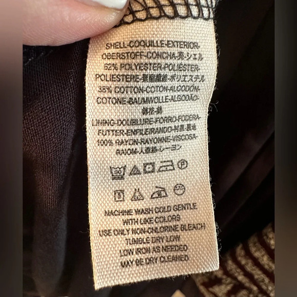 FREE PROPLE S Maverick Knit Gray Eggplant Stripe Wrap Lined Skater Dress V Neck - Picture 13 of 14